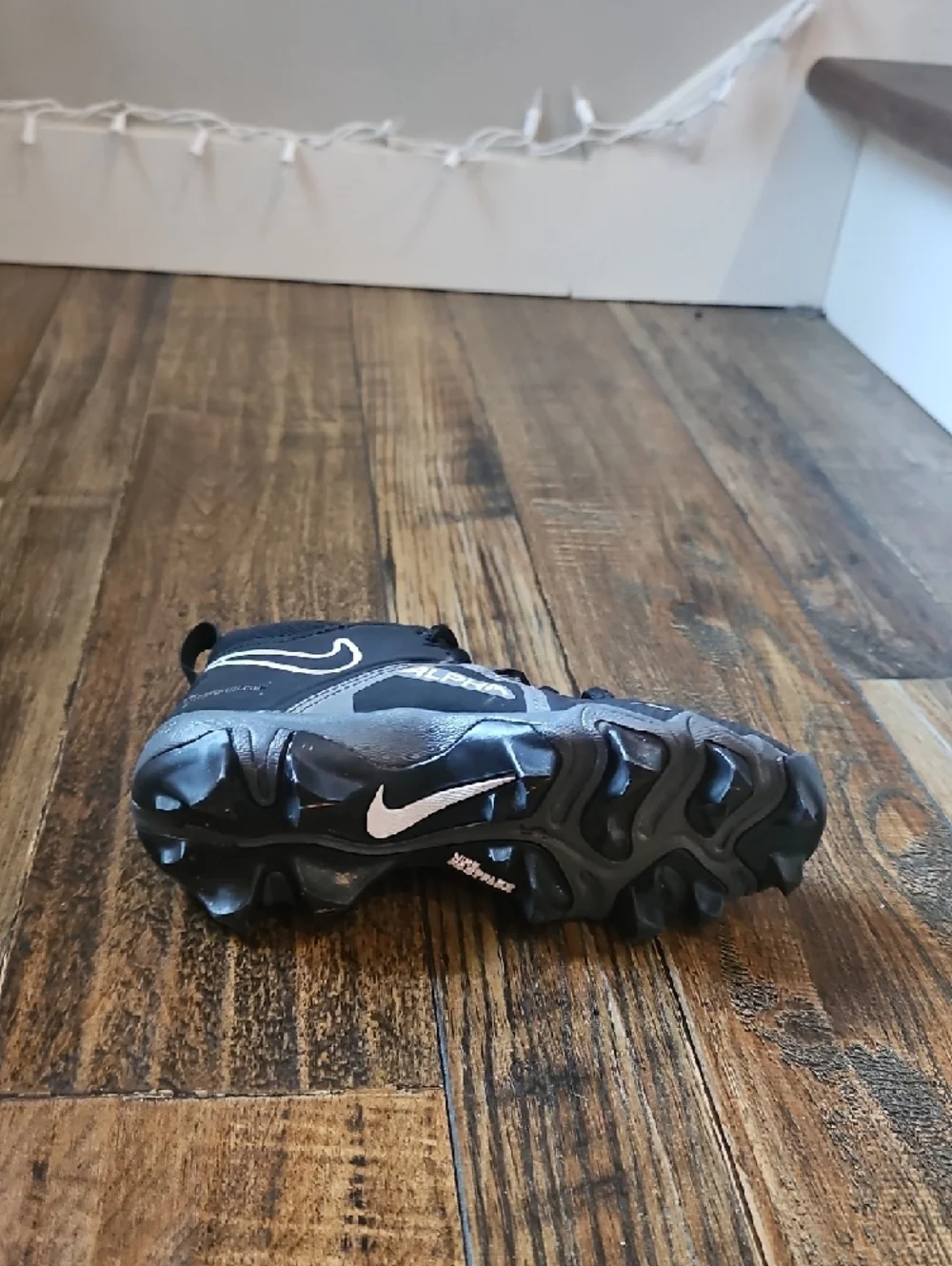 Nike Kids Black and Gray Alpha Menace 3‎ Shark Football Cleats